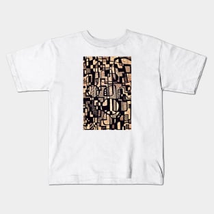 African Abstract Art Pattern Design - "Ndalu" - Pink and Blue Kids T-Shirt